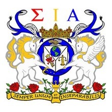Alpha Epsilon Pi crest showing colors of blue and gold